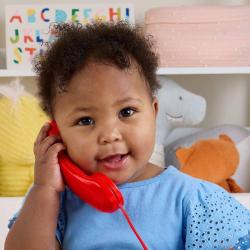 Fisher Price Baby telefon tahací sluchátkový s očima 80. výročí Mattel