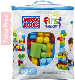 Fisher Price MEGA BLOKS Stavebnice 60 dílků v plastové tašce pro kluky Fisher Price MEGA BLOKS Stavebnice 60 dílků v plastové tašce pro kluky