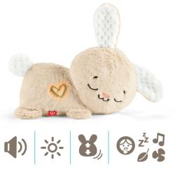 Fisher Price PLYŠ Baby králíček usínáček pro miminko na baterie Světlo Zvuk
