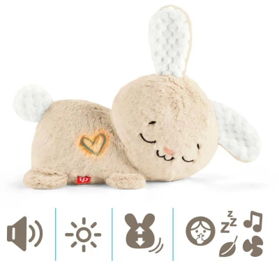 Fisher Price PLYŠ Baby králíček usínáček pro miminko na baterie Světlo Zvuk