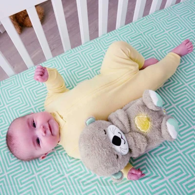 Fisher Price PLYŠ Baby usínáček podřimující vydra na baterie Světlo Zvuk pro miminko