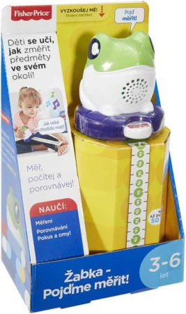 Fisher Price Žabka Nauč sa merať na batérie zvitkový meter Zvuk plast