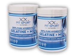 FitSport Nutrition 2x 100% Pure Hydrolyzed Gelatine + MSM 500 kapsúl - Želatína + MSM