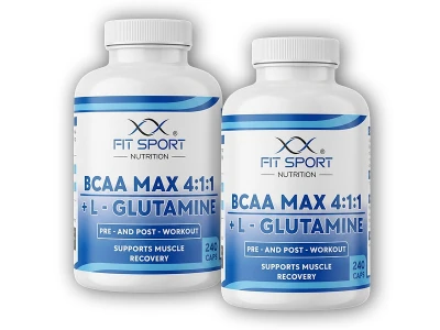 FitSport Nutrition 2x BCAA MAX 4:1:1 + L-Glutamine 240 caps