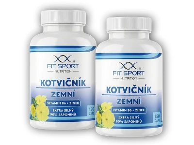 FitSport Nutrition 2x Kotvičník zemní 90% + Vitamin B6 + Zinek 150 kapslí