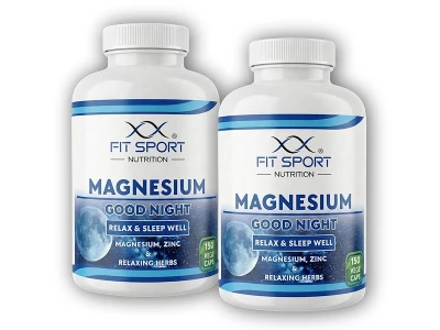 FitSport Nutrition 2x Magnesium GOOD NIGHT 150 vege caps - Hořčík Sleep Well
