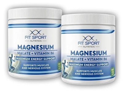 FitSport Nutrition 2x Magnesium Malate + Vitamin B6 360 vege caps - Energy Magnesium - Hořčík Malát
