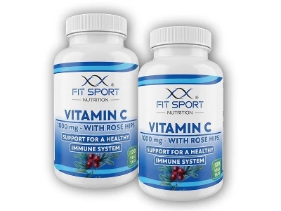 Fit Sport Nutrition 2x Vitamin C 1000mg with Rose Hips 120 v.tabs