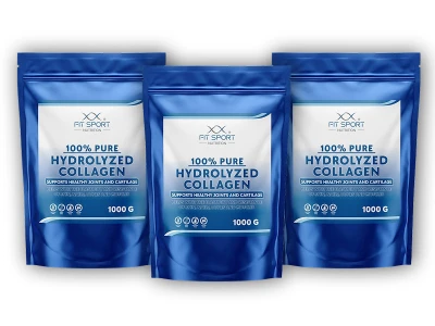FitSport Nutrition 3x 100% Pure Hydrolyzed Collagen 1000g + Hydrolyzovaný Kolagen