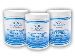 FitSport Nutrition 3x 100% Pure Micronized Creatine Monohydrate 550g