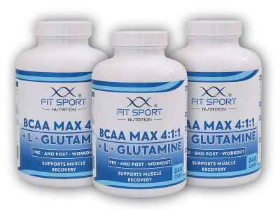 FitSport Nutrition 3x BCAA MAX 4:1:1 + L-Glutamine 240caps FitSport Nutrition 3x BCAA MAX 4:1:1 + L-Glutamine 240caps