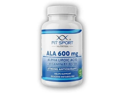 FitSport Nutrition ALA 600mg Alpha Lipoic Acid + Vitamin B1,B5,B6 120 vege caps - Kyselina Alfa Lipoová (VÝPRODEJ)