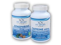 FitSport Nutrition Kofeín 200mg + Zelený Čaj 300mg 120 kapsúl + Synefrín 20mg 100 vege tabliet