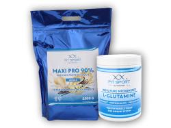 FitSport Nutrition Maxi Pro 90% 2500g + 100% Pure L-Glutamine 550g Micronized