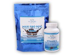 FitSport Nutrition Maxi Pro 750g + Vitamín c 1000 120 tbl