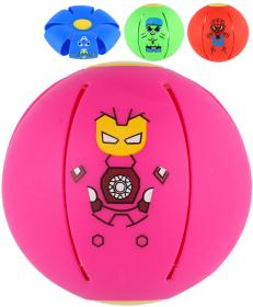 Flat Ball Hoď disk, chyť míč! disk 8cm měnící se v míč s obrázkem 4 barvy 2v1 Flat Ball Hoď disk, chyť míč! disk 8cm měnící se v míč s obrázkem 4 barvy 2v1
