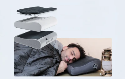 Flextail Zero Pillow šedý nafukovací cestovní polštář