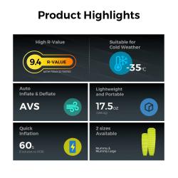 Flextail Ultra Light karimatka s batériovou pumpou TINY Sleeping Pad R09 AVS - Mummy