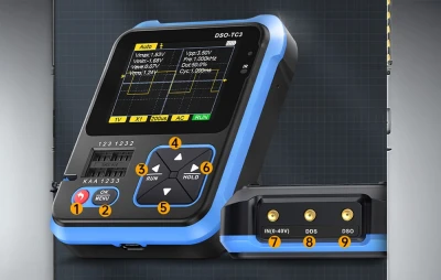 FNIRSI DSO-TC3 SigGen 3 v 1 ruční digitální osciloskop, tester tranzistorů a generátor signálu