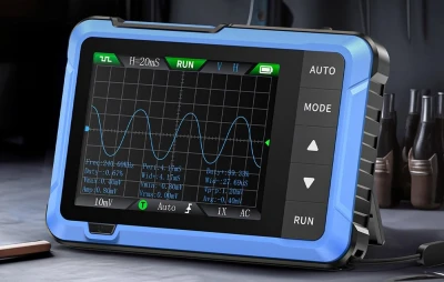 FNIRSI DSO510 modro-černý přenosný mini osciloskop 2 v 1 generátor signálu