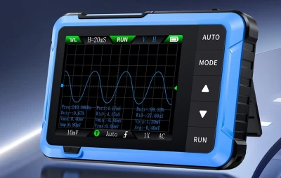 FNIRSI DSO510 modro-černý přenosný mini osciloskop 2 v 1 generátor signálu
