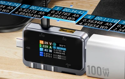 FNIRSI FNAC-28 tmavě šedý 2v1 tester USB-C/USB-A