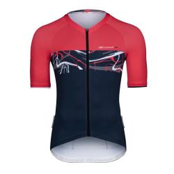 Force ART tm. modrý-červený cyklodres - kr. rukáv + Force BLADE MTB černé cyklokraťasy