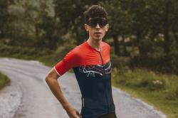 Force ART tm. modrý-červený cyklodres - kr. rukáv + Force BLADE MTB černé cyklokraťasy