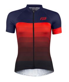 Force ASCENT modro-červený dámský cyklodres - kr. rukáv