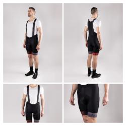 Force ASCENT černo-šedo-červené cyklokraťasy se šráky a vložkou