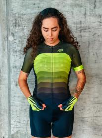 Force ASCENT zeleno-fluo cyklodres - kr. rukáv dres