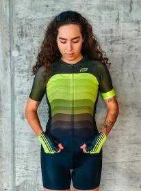 Force ASCENT zeleno-fluo cyklodres - kr. rukáv dres