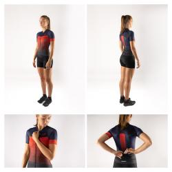 Force ASCENT modro-červený cyklodres - kr. rukáv dres