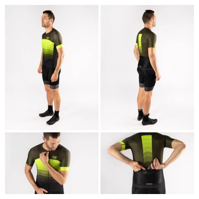 Force ASCENT zeleno-fluo cyklodres - kr. rukáv dres