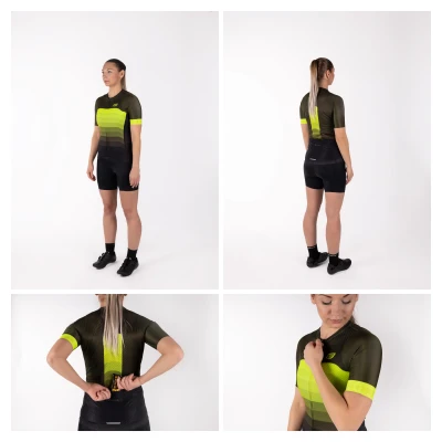 Force ASCENT zeleno-fluo cyklodres - kr. rukáv dres