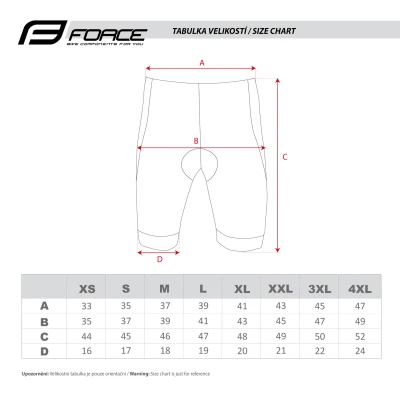 Force B21 EASY černé cyklokraťasy do pasu s vložkou