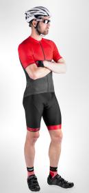 Force B51 čierno-červené cyklokraťasy so šrákmi a vložkou