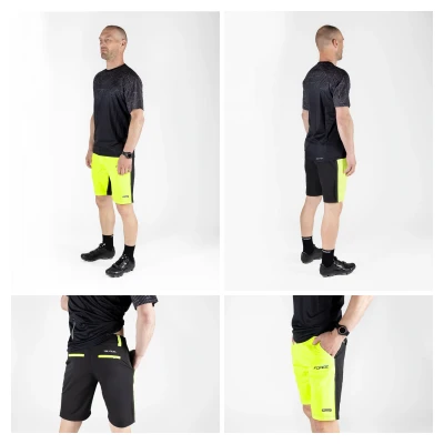 Force BLADE MTB černo-fluo cyklokraťasy s odnímatelnou vložkou