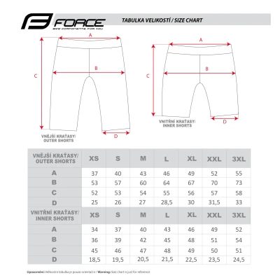 Force BLADE MTB černo-fluo cyklokraťasy s odnímatelnou vložkou