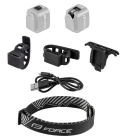 Force Blikačka přední/zadní FLEA 200LM USB, černá