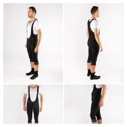 Force BRIGHT černé 3/4 cyklokalhoty se šráky a vložkou