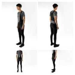 Force BRIGHT černé cyklokalhoty se šráky bez vložky