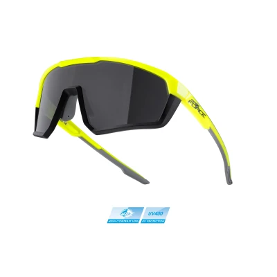 Force APEX, fluo-čierne, čierne sklá cyklistické okuliare Force APEX, fluo-čierne, čierne sklá cyklistické okuliare