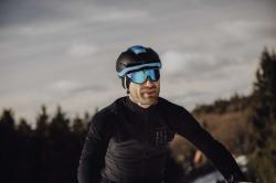 Force ATTIC fialovo-modré cyklistické brýle - modré zrc. sklo