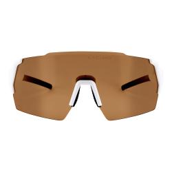 Force ELECTRA bílé cyklistické brýle - hnědé zrc. sklo