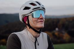 Force EPIC bílé, modré fotochromatické sklo - cyklistické brýle