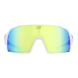 Force GLARE biele, žlté zrkadlové sklo cyklistické okuliare