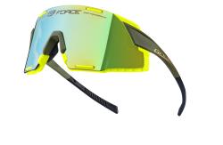 Force GRIP army-zlaté cyklistické brýle - zlatá revo skla + šátek Force