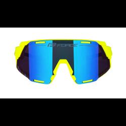 Force GRIP fluo cyklistické brýle - modrá revo skla