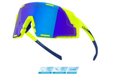 Force GRIP fluo cyklistické brýle - modrá revo skla